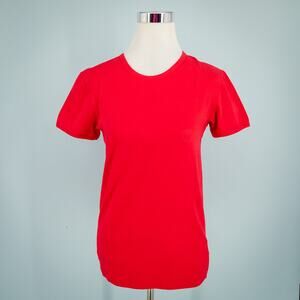 Versace Collection Size Large L Red Crew Short Sleeve Cotton Blend Knit Shirt